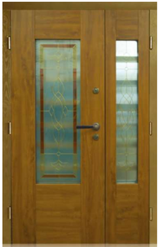 Входные двери из оцинкованого ламинированого металла, уличные со стеклопакетом Z330L-2 фото