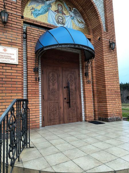 Вхідні двері в церкву з HPL накладками, двостулкові з фрамугою НР-CF523 фото